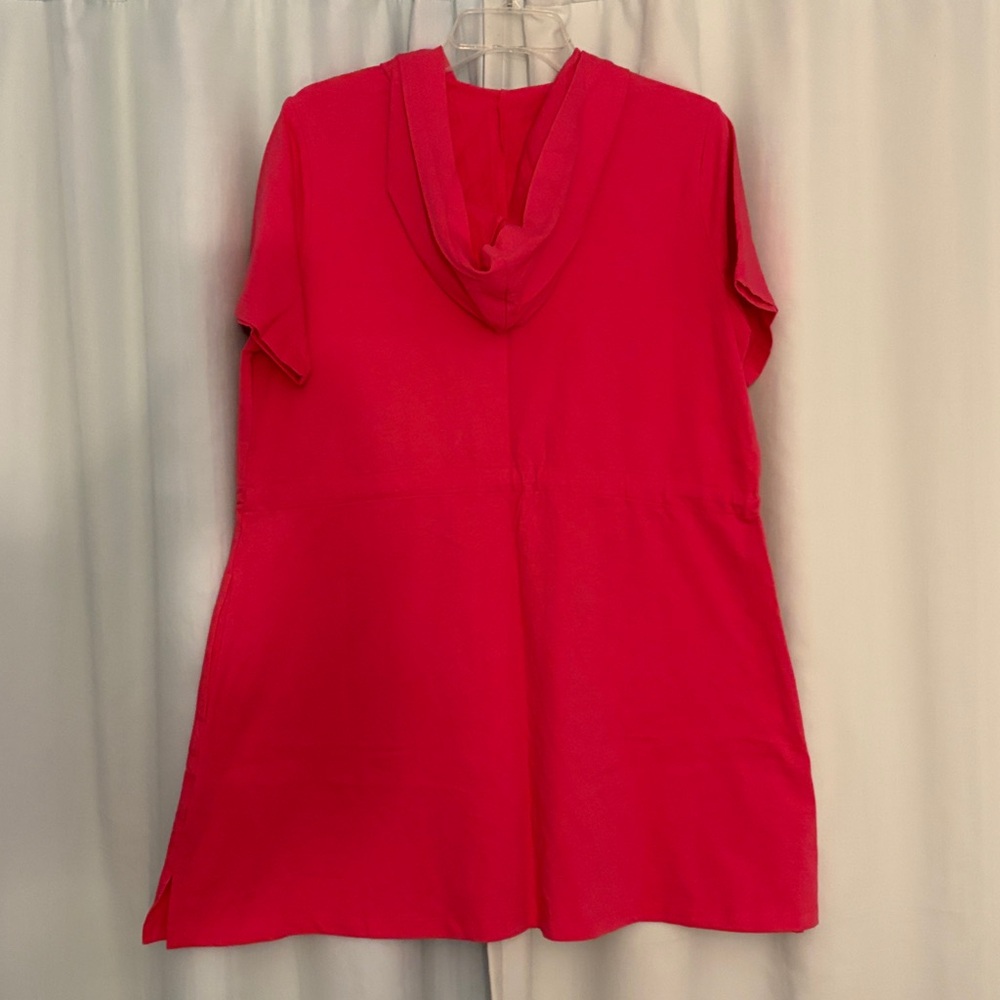 D&co Reach Vibrant Pink Short Sleeve resortwear pool beach swim cover‎ up, LP - Picture 5 of 8